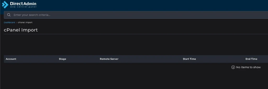DirectAdmin: utilidad cPanel Import